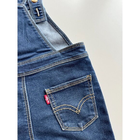 Lot of 2 Unisex Baby Size 12 Month Overalls - LEVI'S Denim & OSHKOSH Plaid - Picture 5 of 13